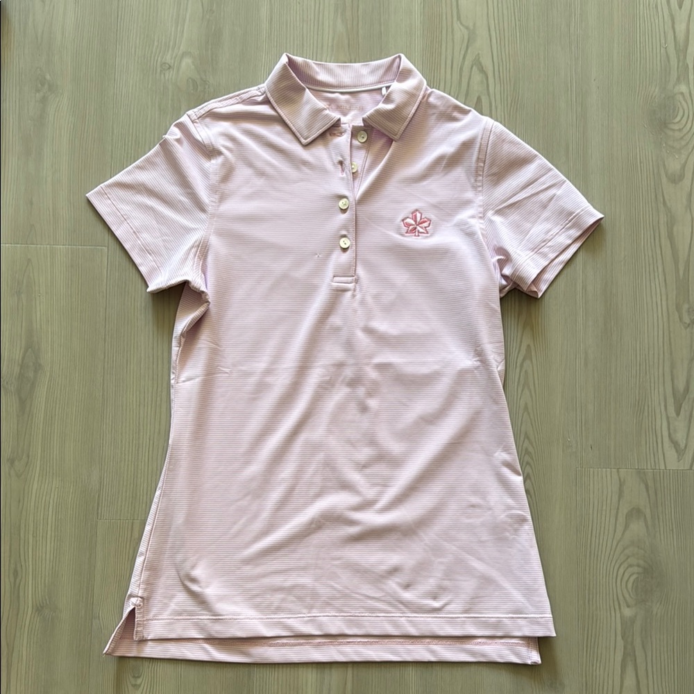 Peter Millar Pink Stripe Polo Button Down Shirt Sz XS